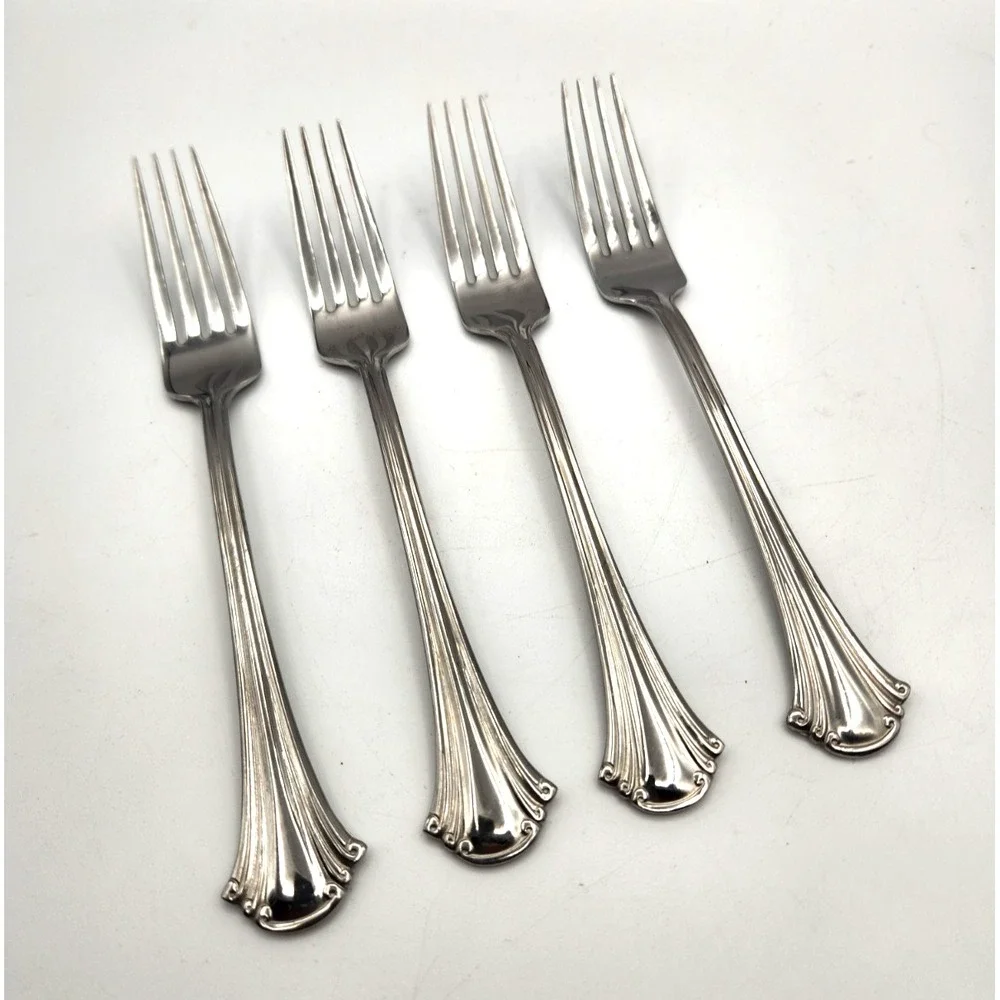 ESTORIL Reed & Barton Select Stainless Flatware ~ 4 Dinner Forks